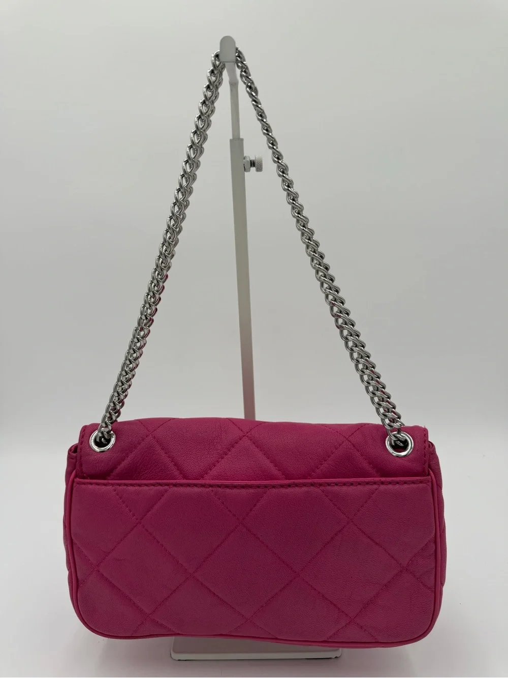 Michael Kors Hamilton Quilt Small Flap Leather Chain Bag Pink